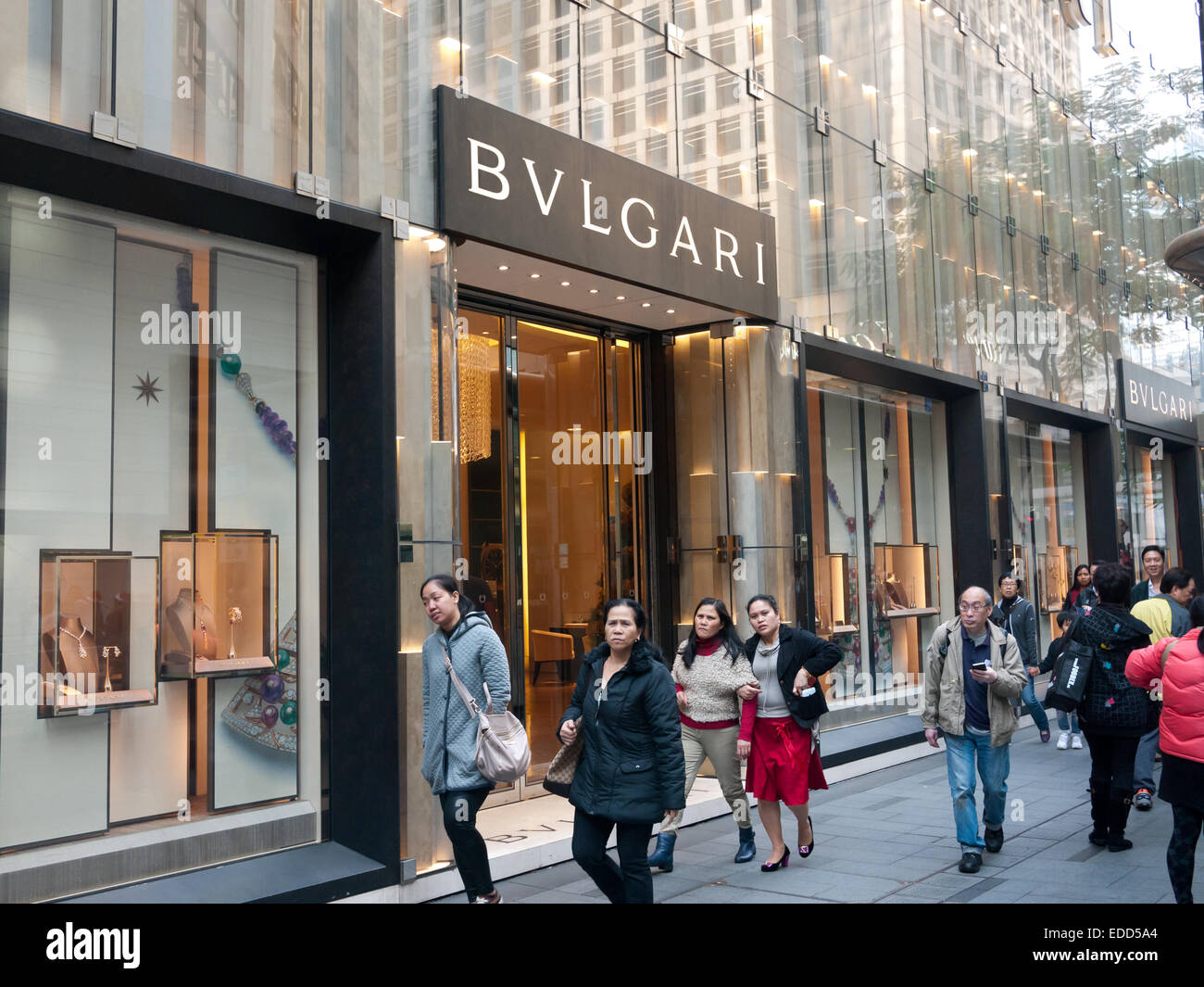 Hong Kong 2015 Shopping Windows in Mittel- Stockfoto