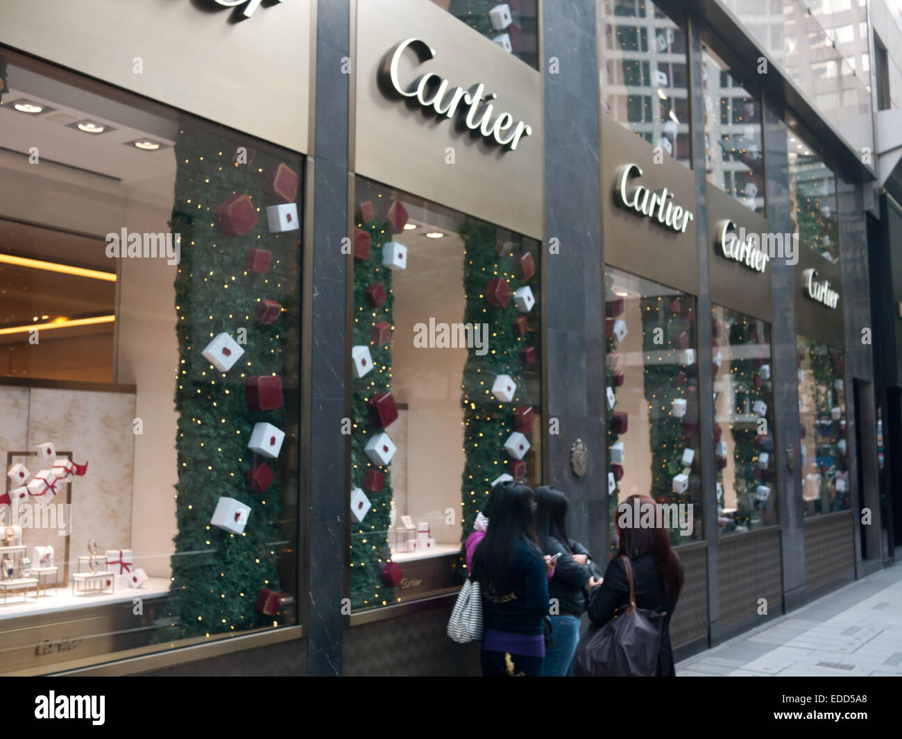 Hong Kong 2015 Shopping Windows in Mittel- Stockfoto