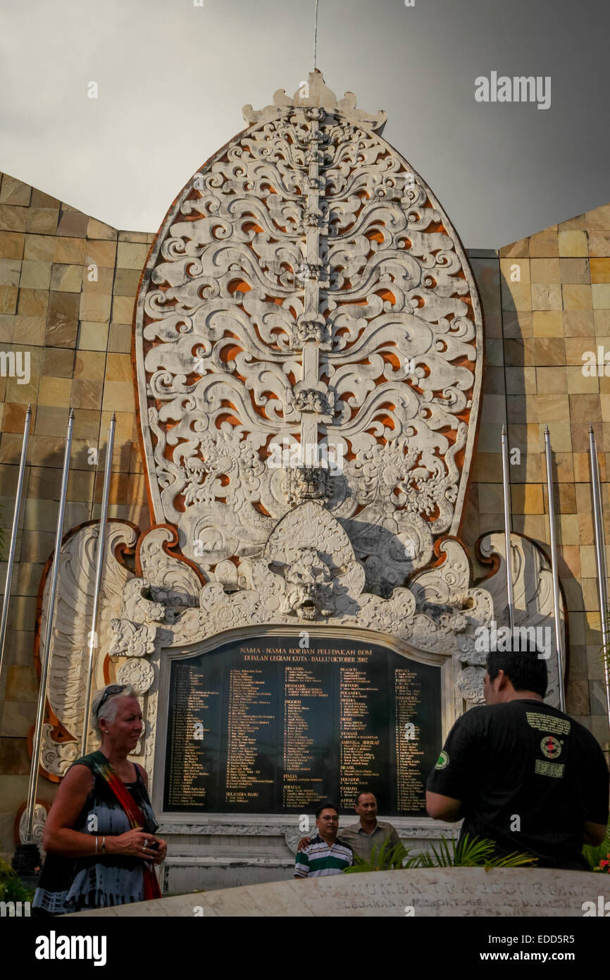 Ground Zero Monument (Bali Bombardierung Gedenkstätte) in Kuta, Bali, Indonesien. Stockfoto