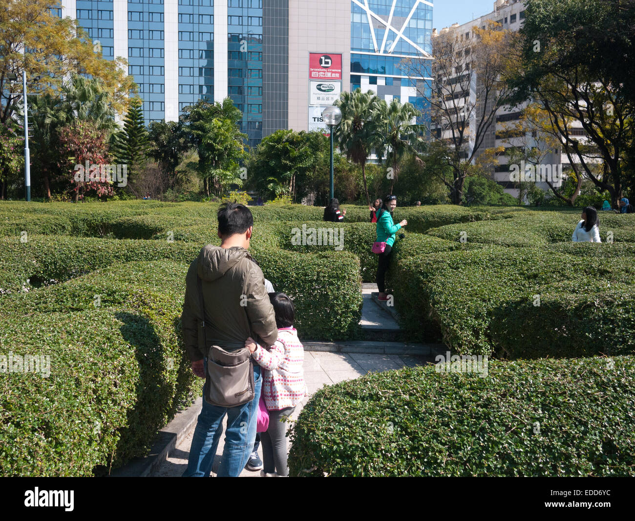 Hong Kong - Labyrinth in Kowloon Park Stockfoto