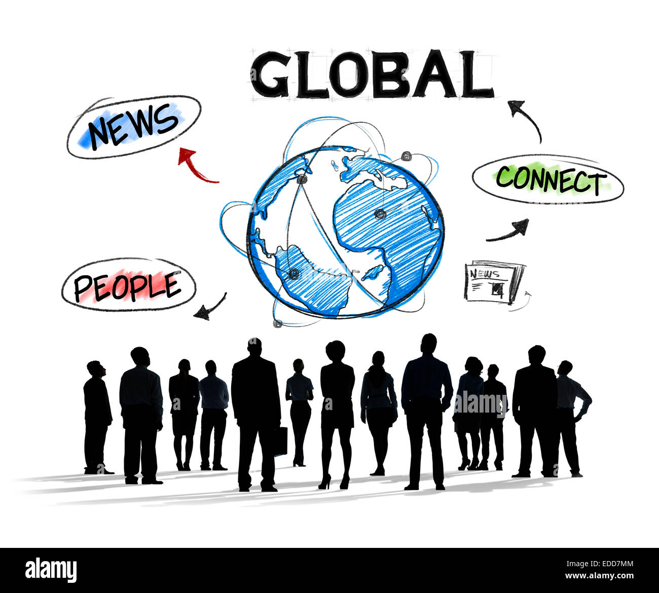 Gruppe von unterschiedlichen Busiiness Menschen Global Communication Stockfoto