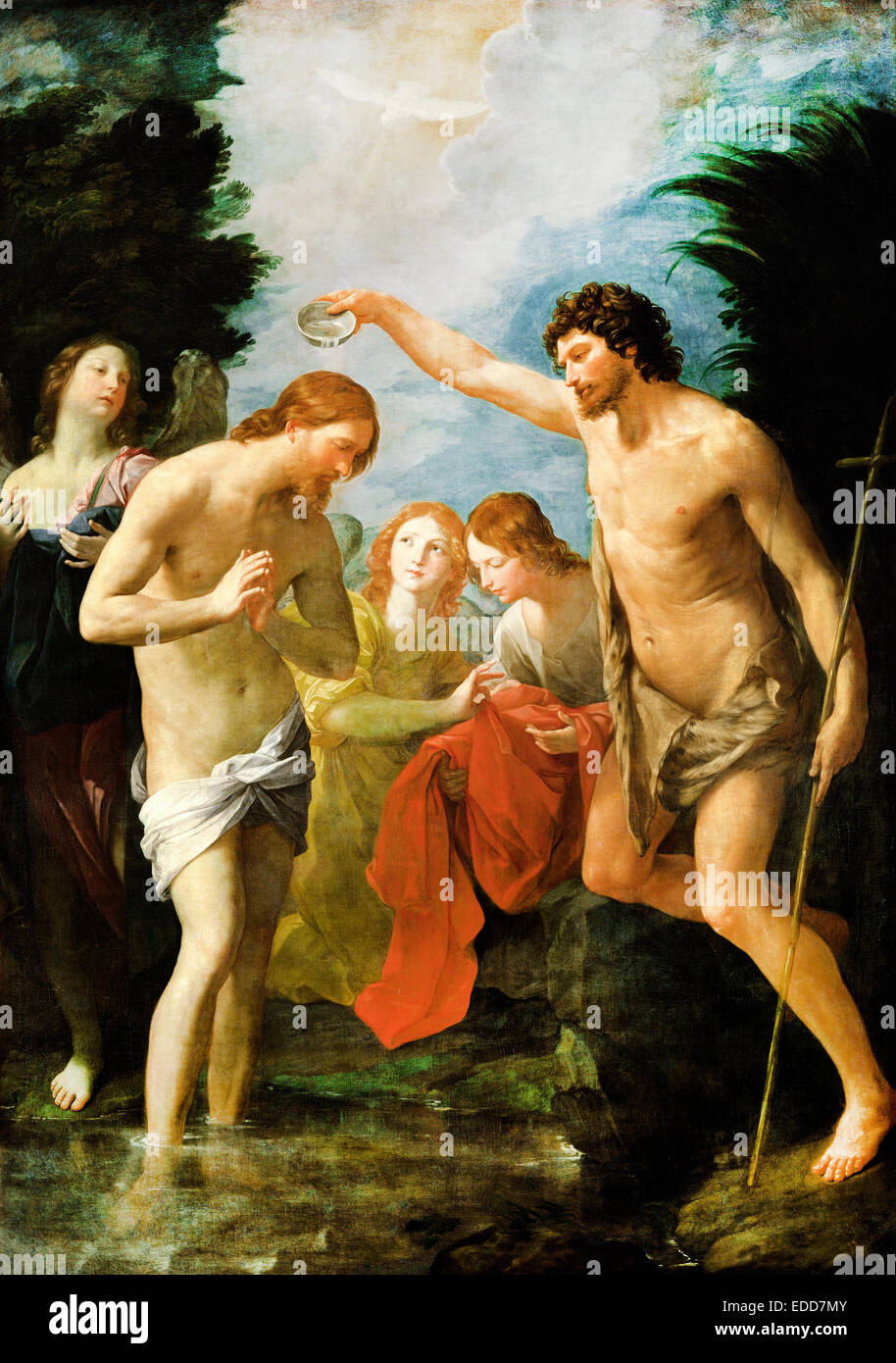 Guido Reni, die Taufe Christi 1622-1623-Öl auf Leinwand. Kunsthistorisches Museum, Wien, Österreich. Stockfoto