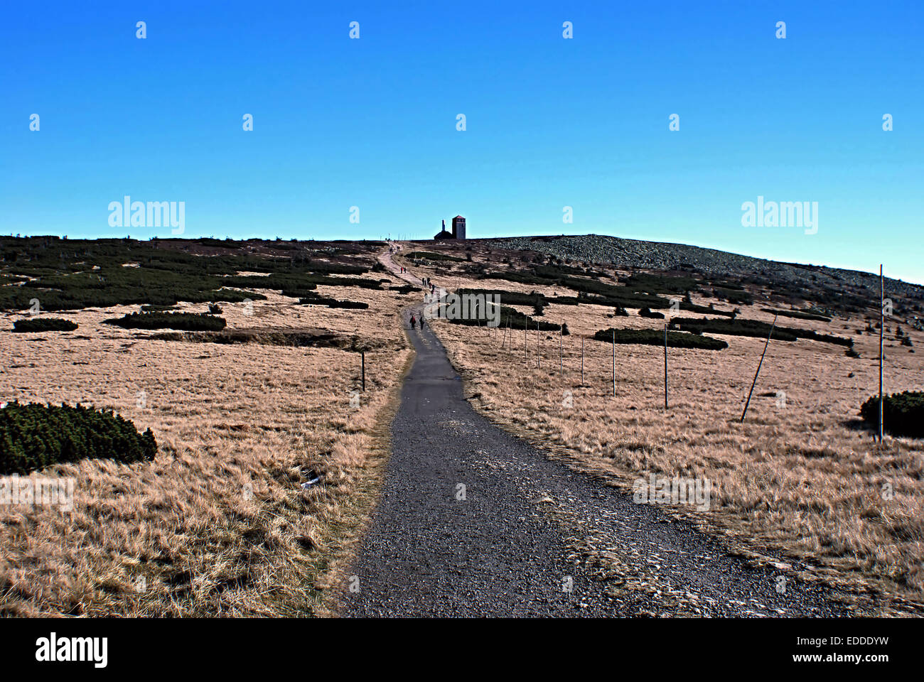 Fußweg im Herbst Riesengebirge in der Nähe von Snezne jamy Stockfoto