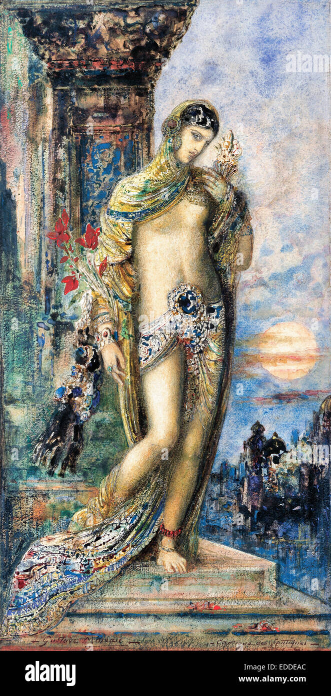 Gustave Moreau, Lied der Lieder (Cantique des Cantiques) 1893 Aquarell auf Papier. Ohara Museum of Art, Kurashiki, Japan. Stockfoto