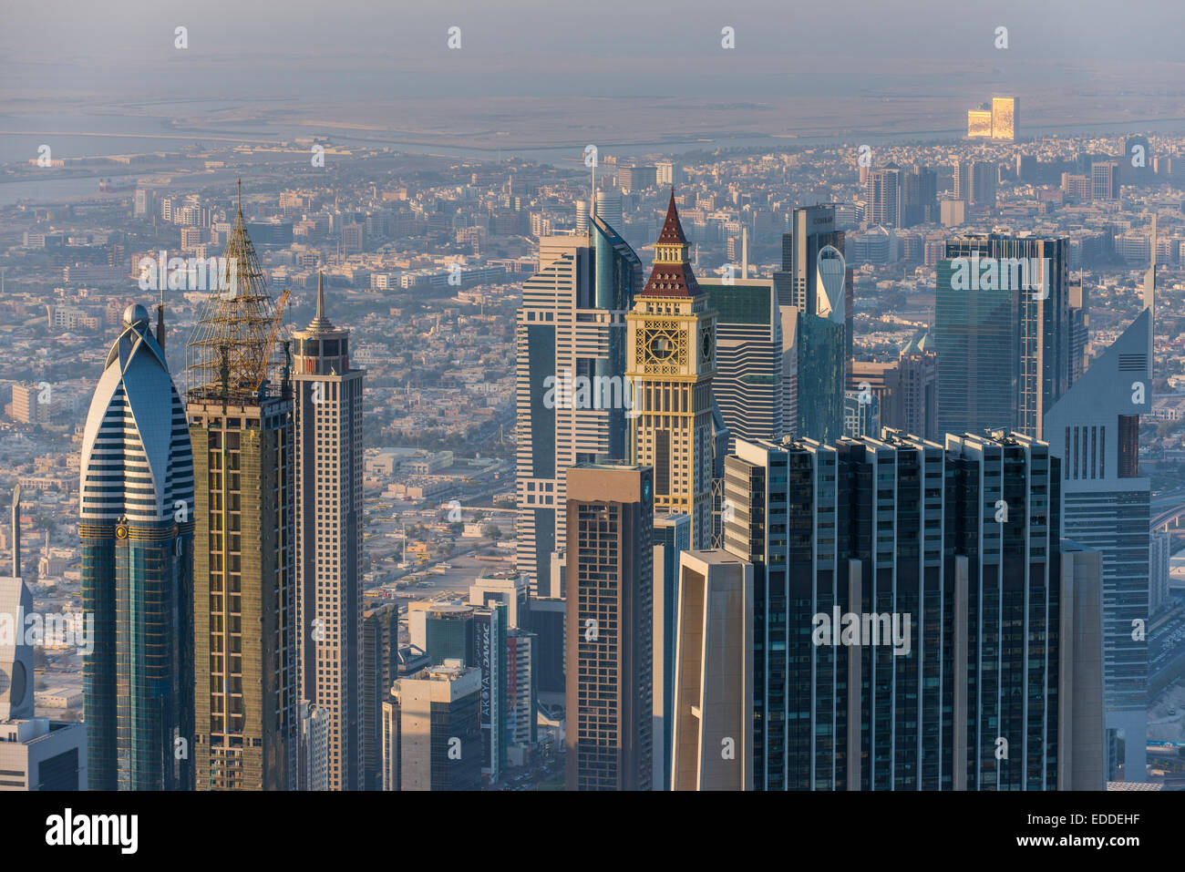 Blick vom Burj Khalifa, Dubai, Emirat Dubai, Vereinigte Arabische Emirate Stockfoto