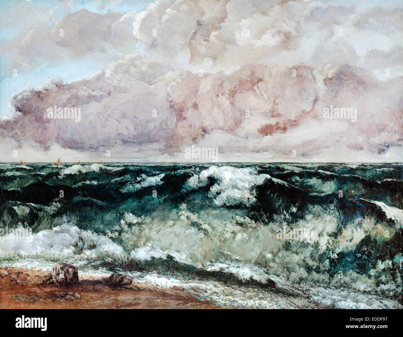 Gustave Courbet, The Wave 1869-1867 Öl auf Leinwand. Alte Nationalgalerie, Berlin, Deutschland. Stockfoto