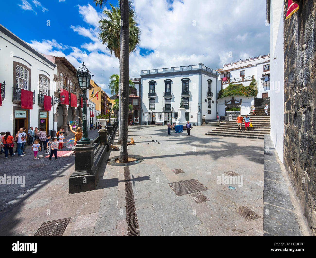 Spanien, Kanarische Inseln, Santa Cruz De La Palma, Plaza de Espana Stockfoto