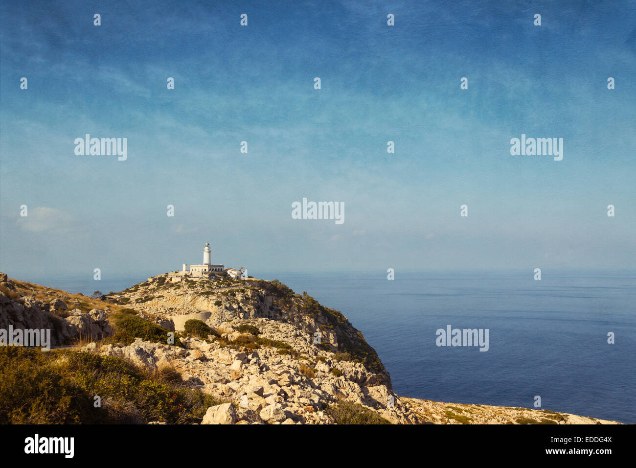 Spanien, Balearen, Mallorca, Cap Formentor, Blick zum Leuchtturm Stockfoto