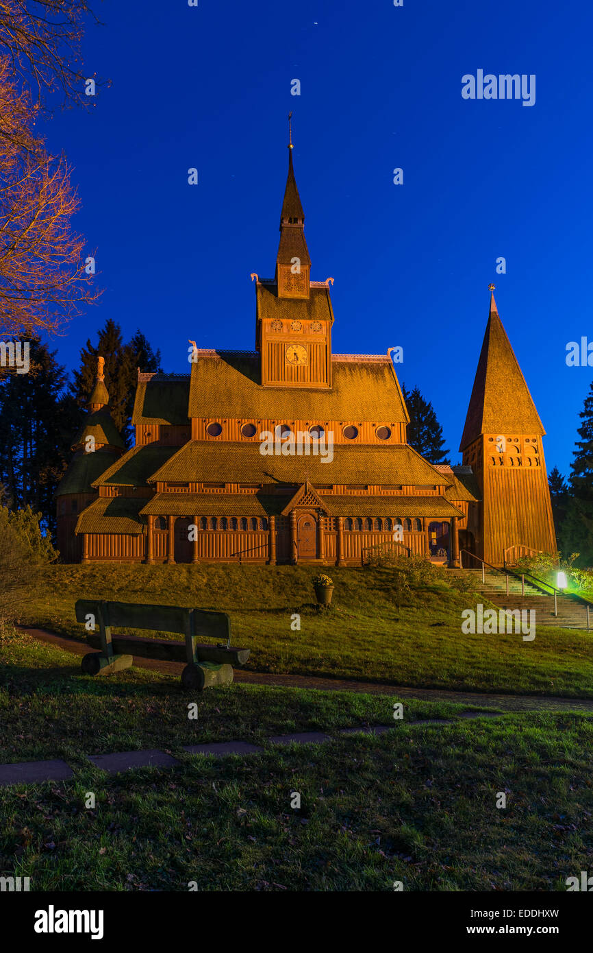 Deutschland, Niedersachsen, Goslar, Stabkirche in Hahnenklee-Bockswiese Stockfoto