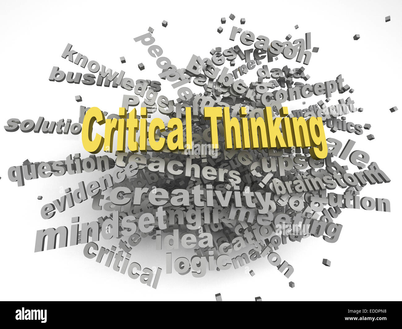 3D Bild kritisches Denken Probleme Konzept Word Cloud-Hintergrund Stockfoto