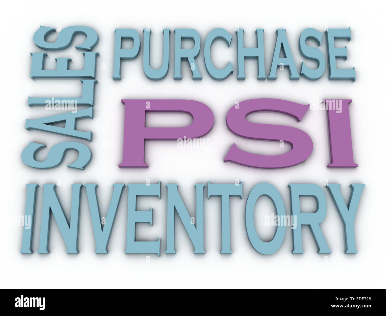 3D Bild PSI (Einkauf, Verkauf und Lager) Themen Konzept Wort cloud-Hintergrund Stockfoto