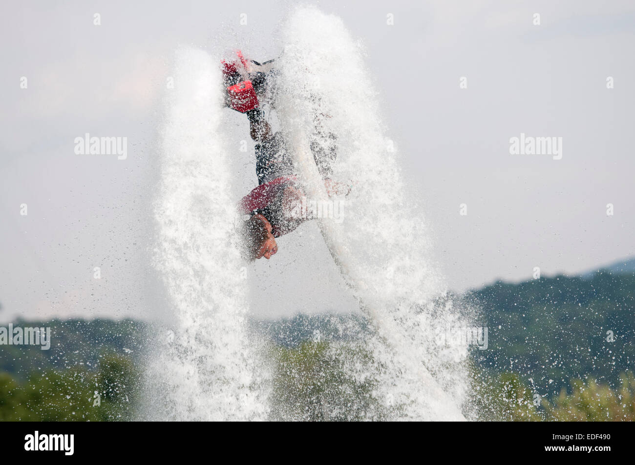 Flyboard in Valle de Bravo, Estado de México, México. Stockfoto