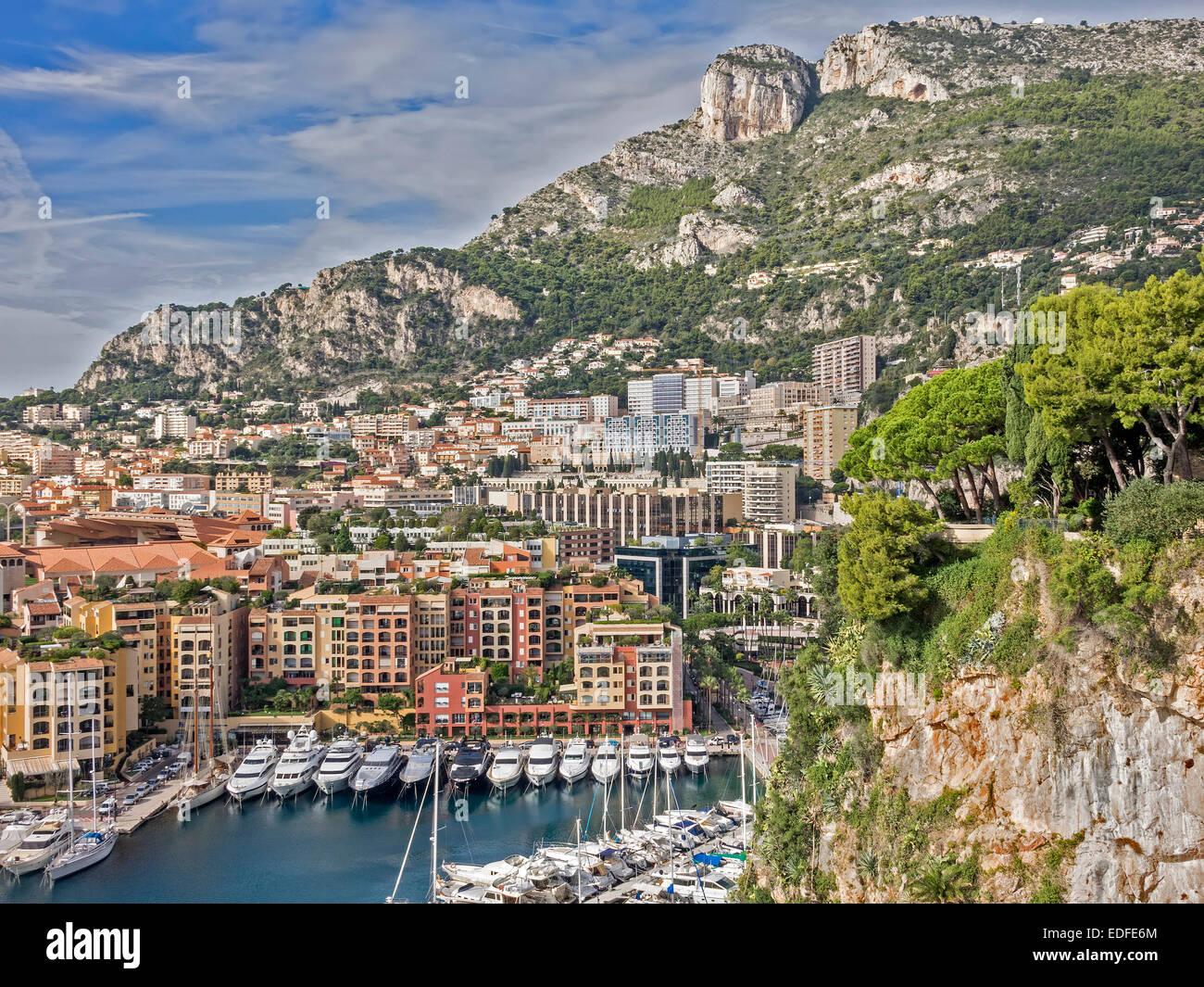 Cliff Side View Monte Carlo Monaco Stockfoto