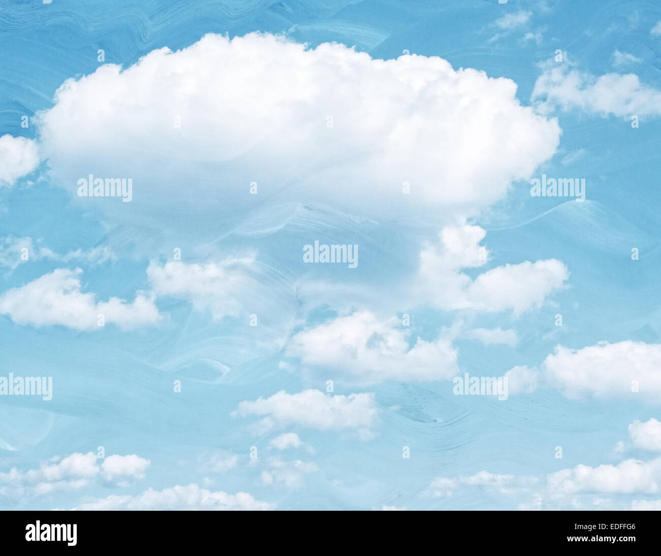 Blaue Wolke Aquarell und Himmel. Stockfoto
