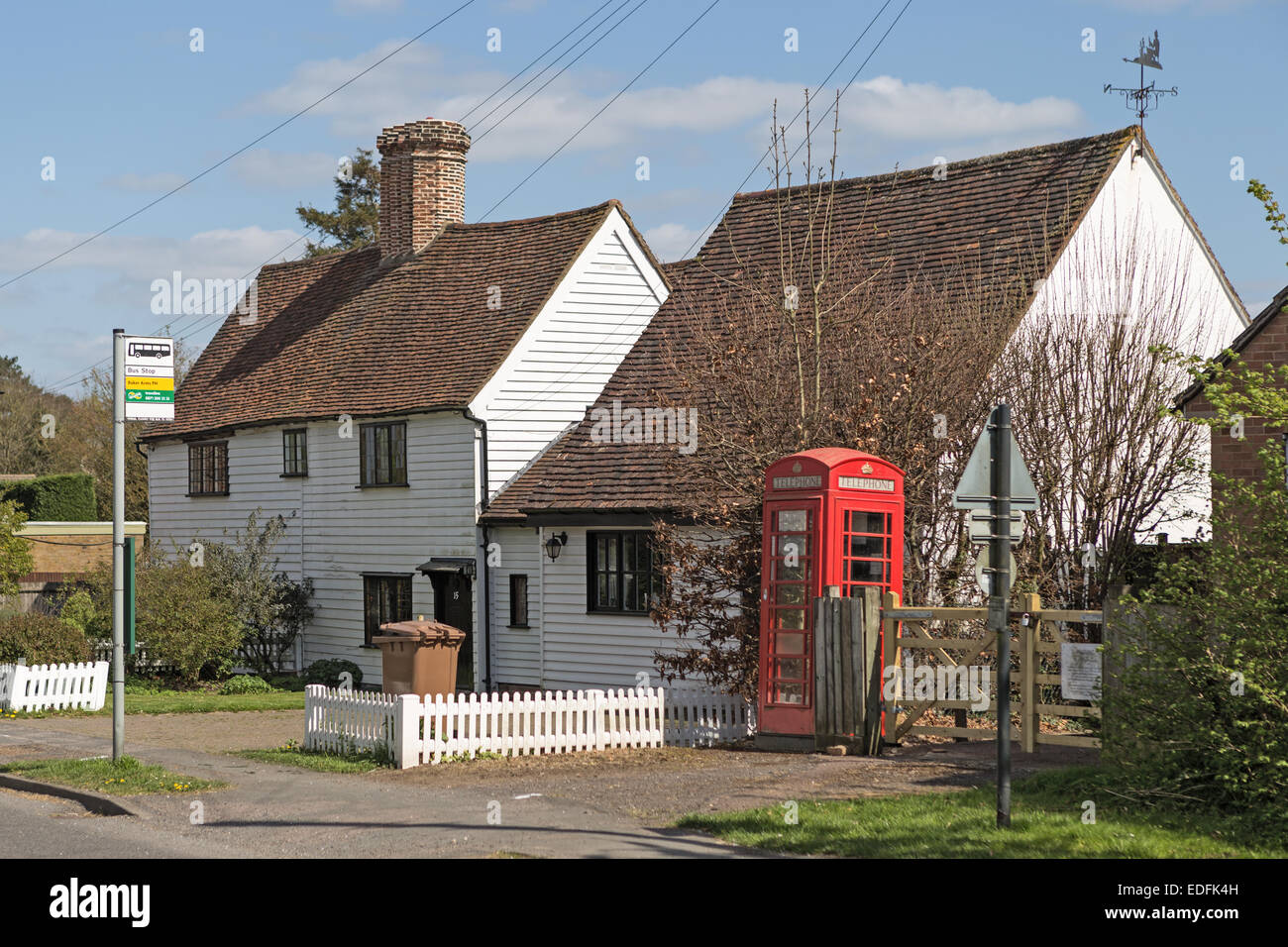 Telefon, Bayford Dorf, Hertfordshire, Vereinigtes Königreich Stockfoto