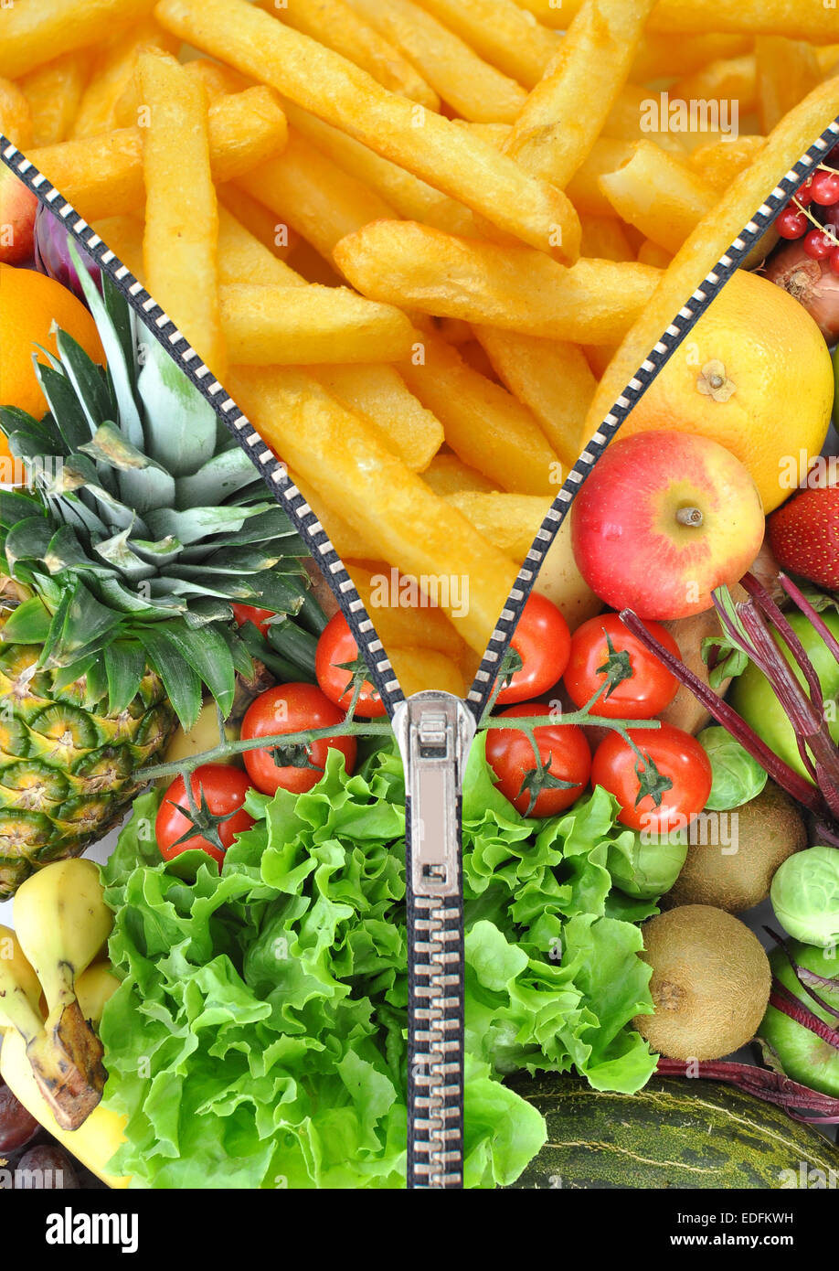 Detox Diät-Reißverschluss-Konzept Stockfoto