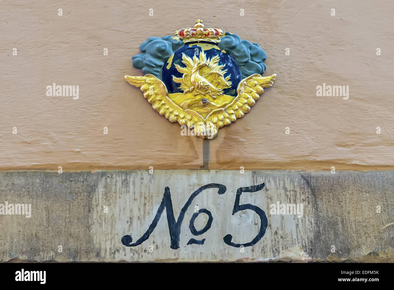 Wappen, Gamla Stan (Altstadt), Stockholm, Schweden Stockfoto