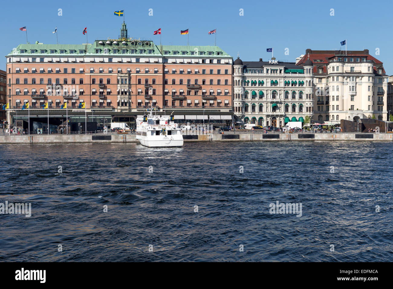 Gebäude am Wasser, Stockholm, Schweden Stockfoto