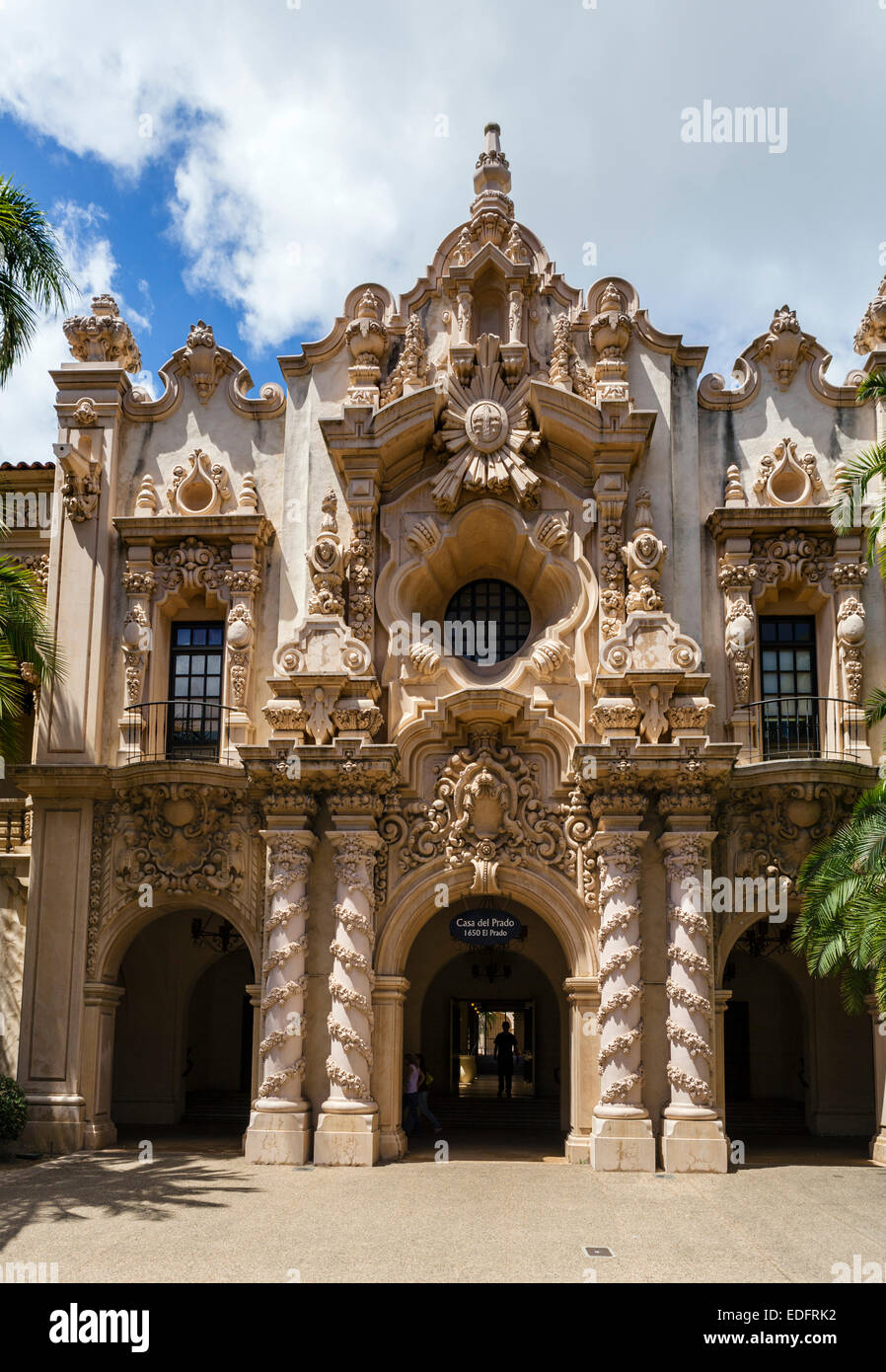 Das Casa del Prado-Theater auf El Prado, Balboa Park, San Diego, Kalifornien, USA Stockfoto