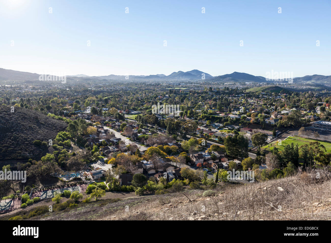 Smog frei s Newbury Park und Thousand Oaks in der Nähe von Los Angeles, Kalifornien. Stockfoto