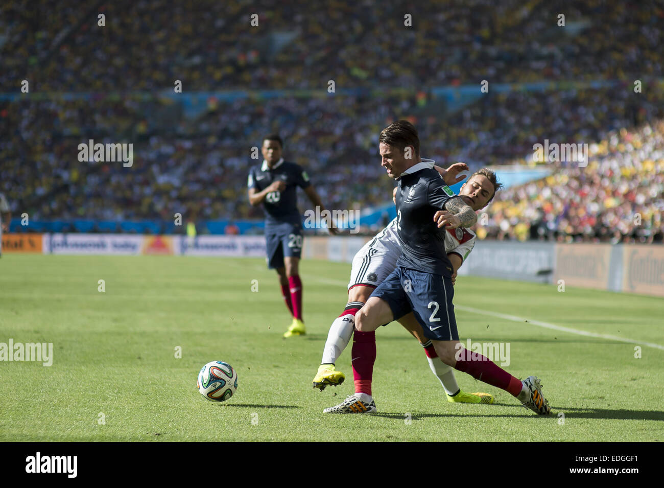 2014 FIFA World Cup - Viertelfinale, France (0) V (1) Deutschland, gehalten im Estádio Jornalista Mário Filho (Estádio Maracanã) wo: Rio De Janeiro, Brasilien: 4. Juli 2014 Stockfoto