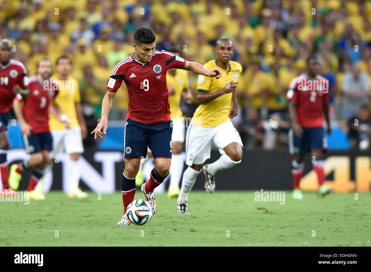 2014 FIFA World Cup - Viertelfinale, Brasilien (2) V (1) Kolumbien, gehalten am Arena Castelão wo: Fortaleza, Brasilien bei: 4. Juli 2014 Stockfoto