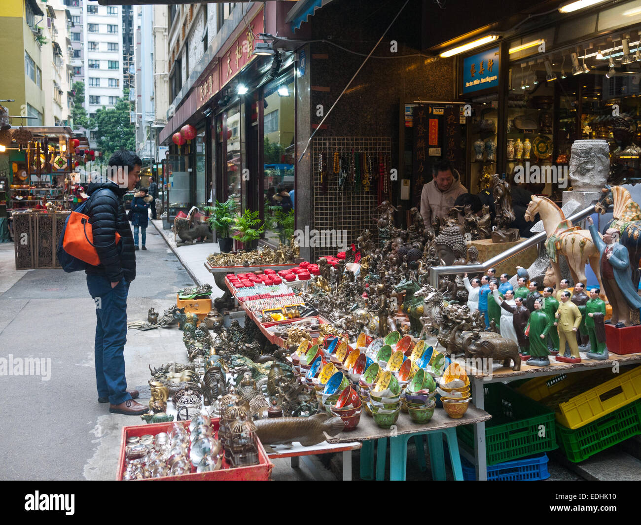 Hong Kong - Cat Street Antiquitätenmarkt Stockfoto