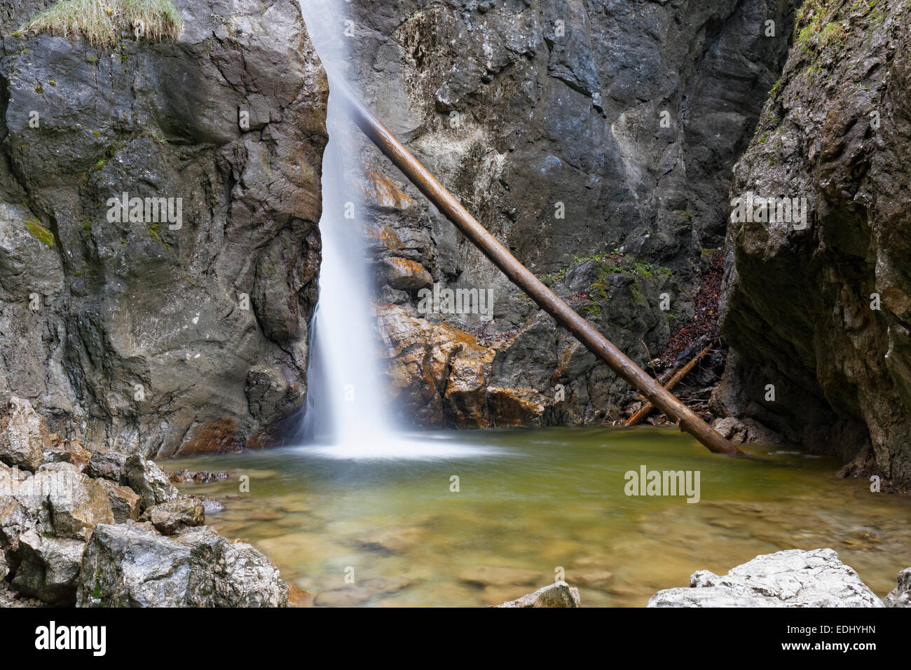 Lainbach Wasserfall, Kochel am See, Oberbayern, Bayern, Deutschland Stockfoto