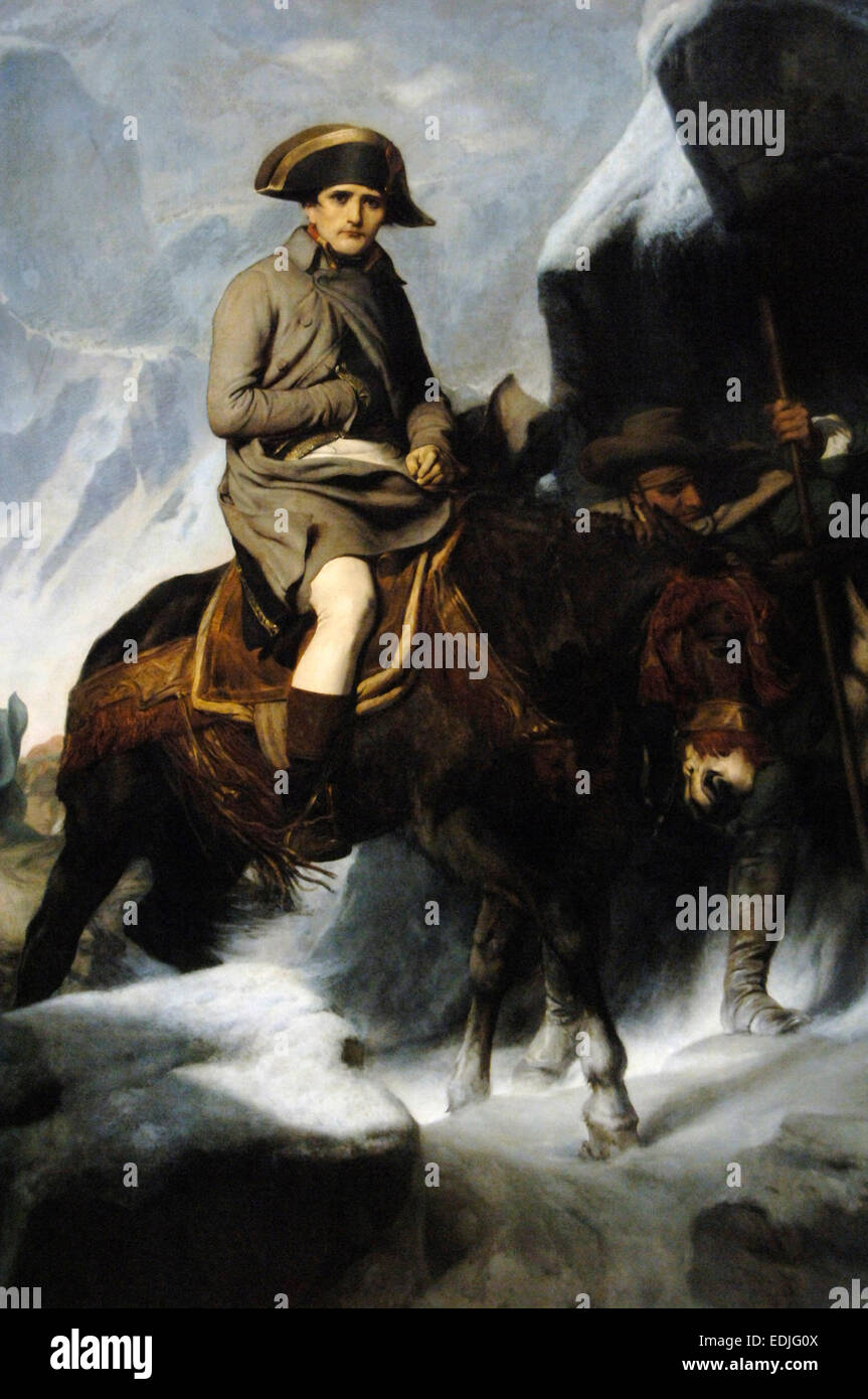 Bonaparte Alpenüberquerung, 1848-1850, französischen Malers Paul Delaroche (1797-1856). Öl auf Leinwand. Museum des Louvre. Pais. Frankreich. Stockfoto
