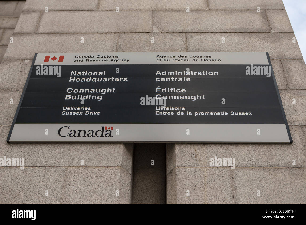 Nationales Hauptquartier der Canada Revenue Agency ist im Connaught-Gebäude in Ottawa abgebildet. Stockfoto