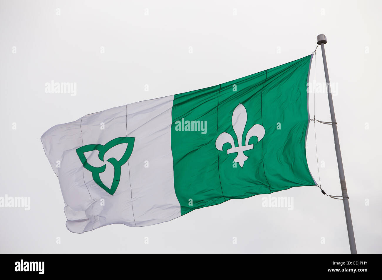 Die Franco-Ontarian Flagge fliegt in Ottawa Stockfoto