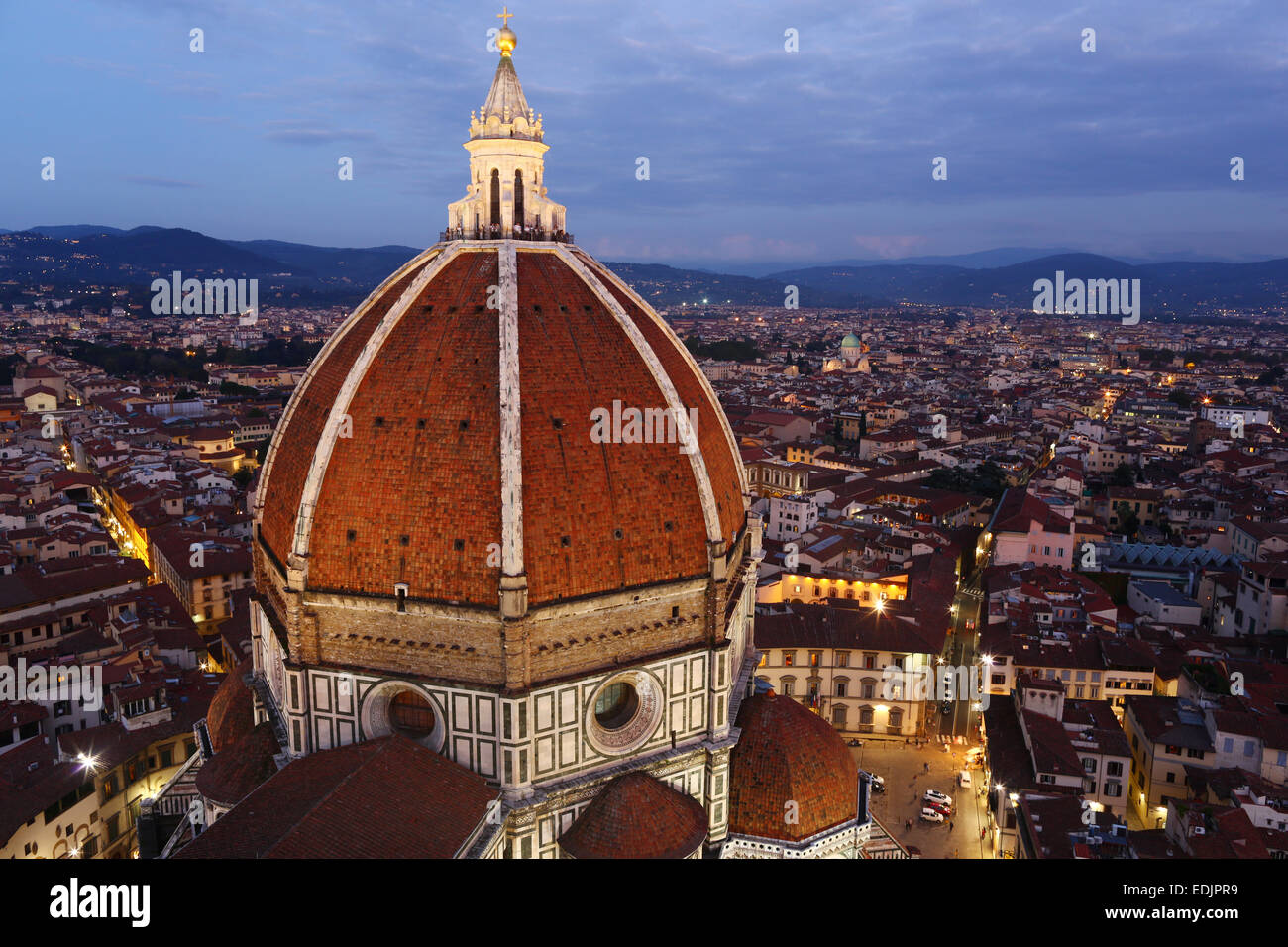 Kuppel der Dom am Abend, Florenz, Italien Stockfoto