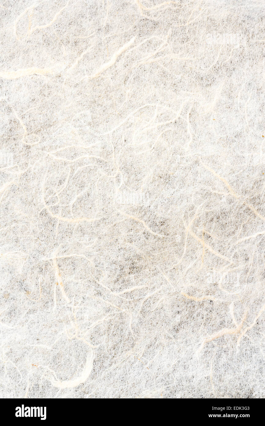 Die Textur der weißen Maulbeere Farbpapier Stockfoto