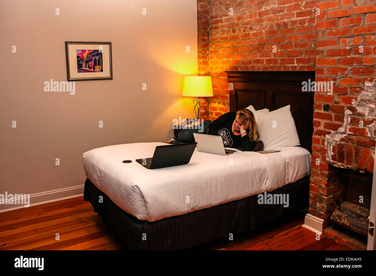 Hotelzimmer im französischen Viertel von New Orleans LA Stockfoto