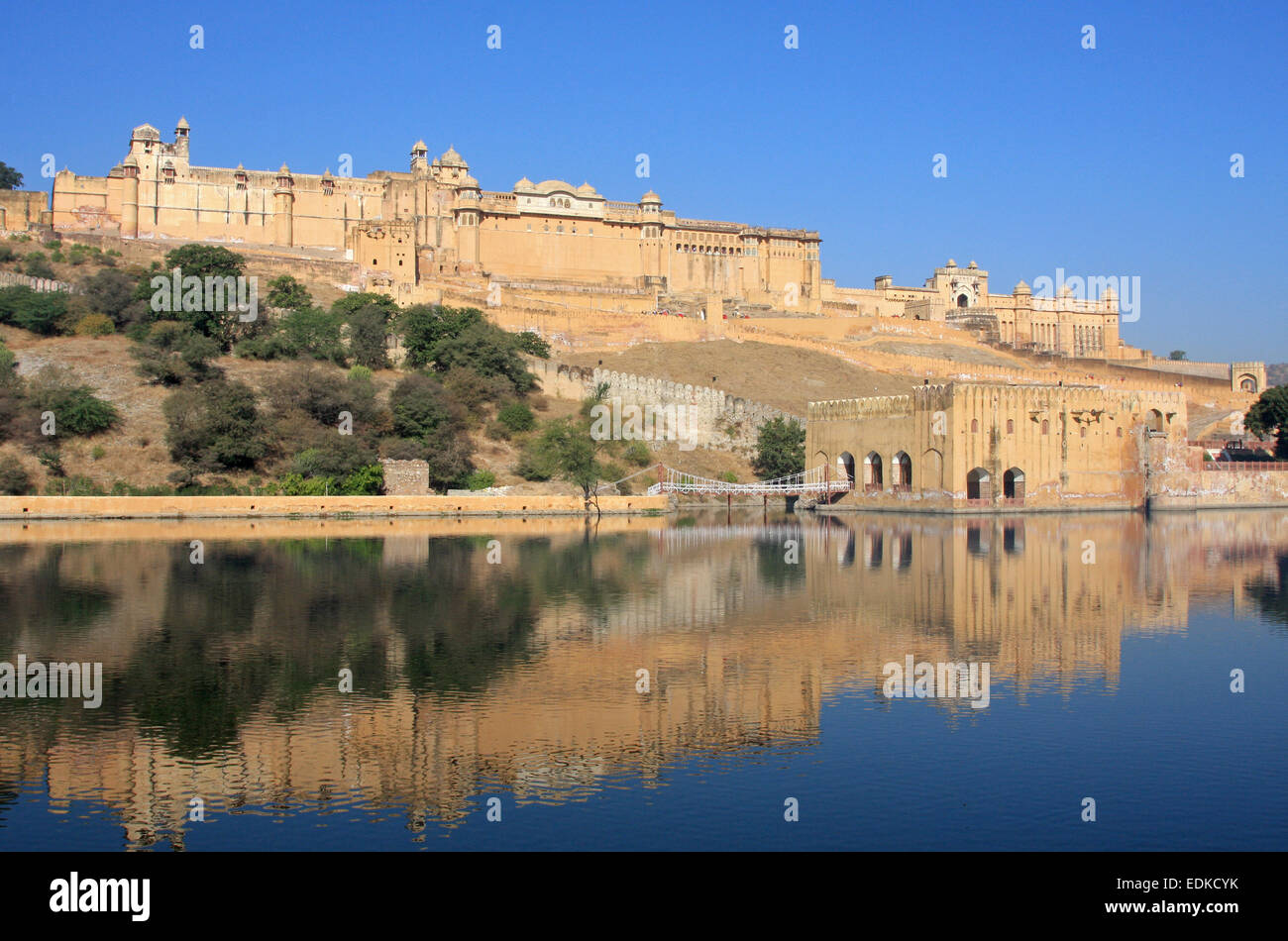 Amer (oder gelb) Palast, auch bekannt als Amer (Amber) Fort, in der Nähe von Jaipur. Stockfoto