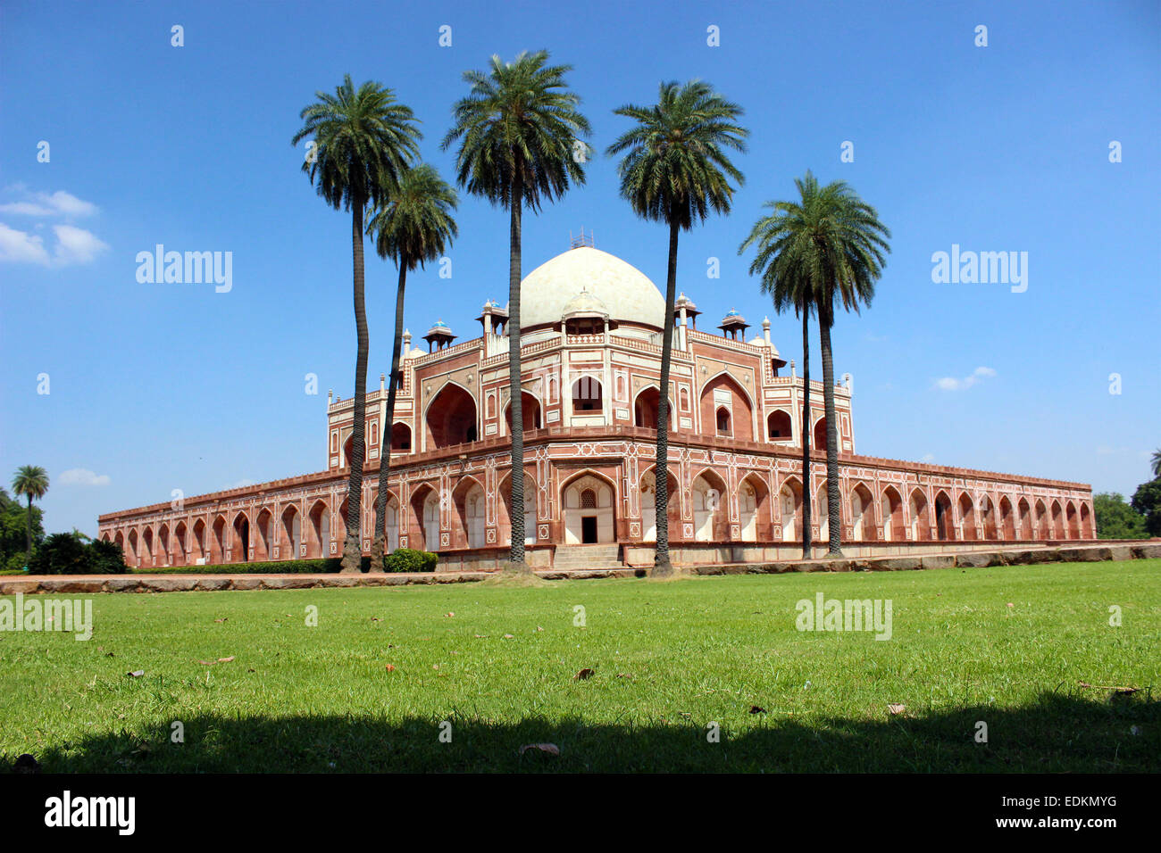 historische Monumen, Denkmalschutz, Humayus Grab, Indien, Mughal, New Delhi, roter Sandstein, Marmor, UNESCO-Welterbe Stockfoto