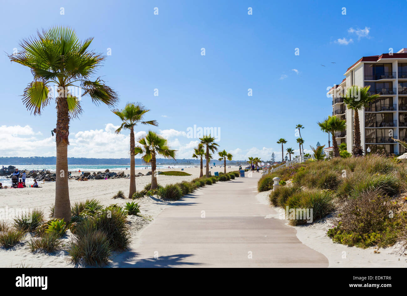 Der Strand in der Nähe von Hotel del Coronado, Coronado Beach, San Diego, Kalifornien, USA Stockfoto