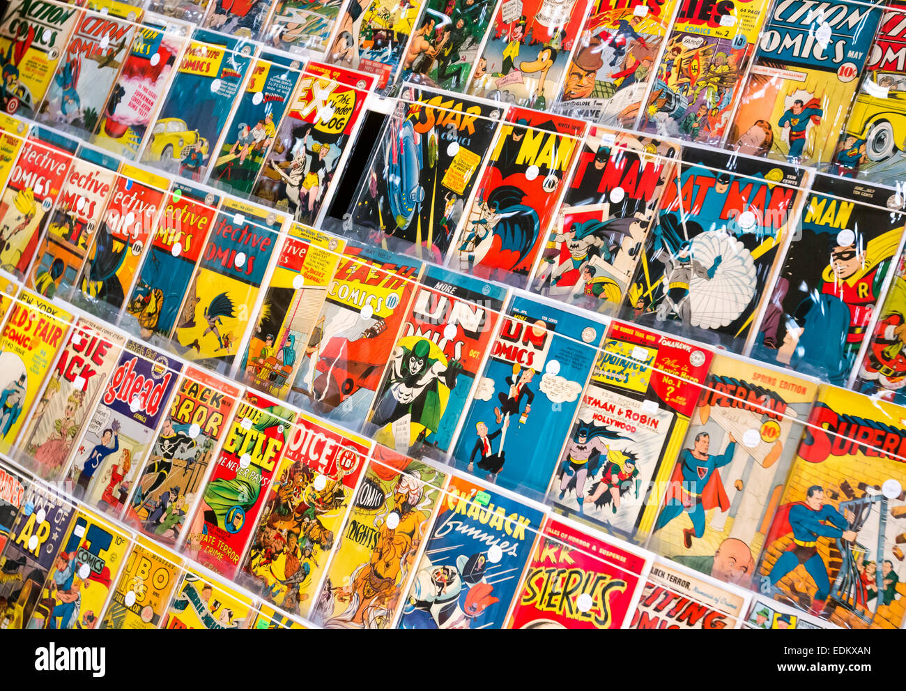 Superhelden-Comic-Bücher Stockfoto