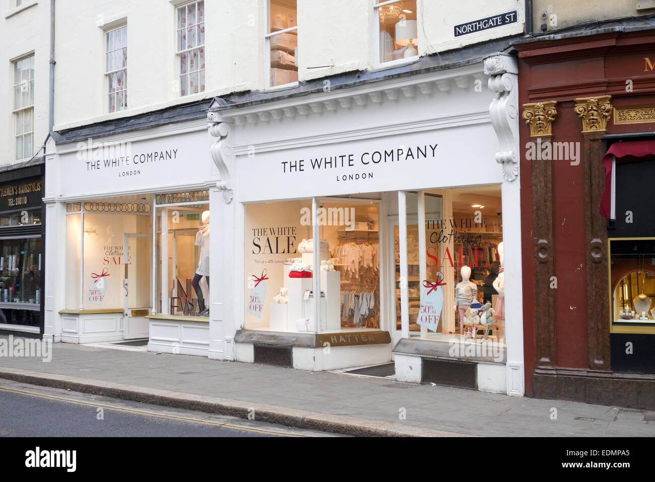 The White Company Store, City of Bath, Somerset, England, Großbritannien Stockfoto