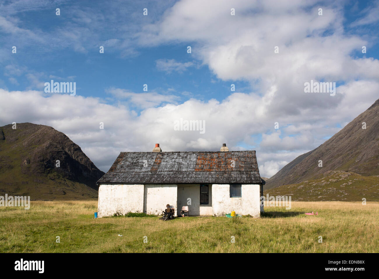 Camasunary Strathaird Schutzhütte Bauernhaus Skye zu Fuß Stockfoto