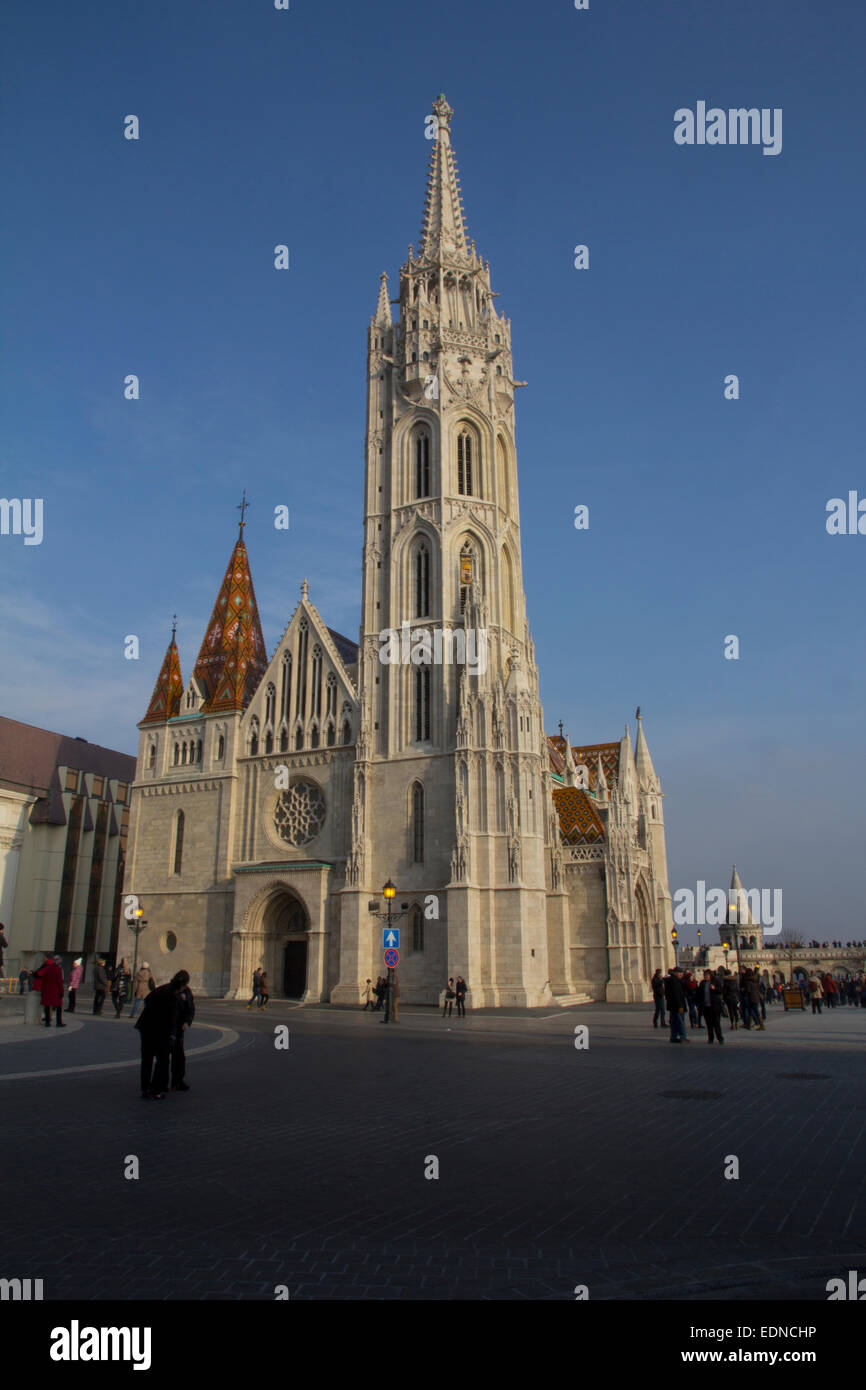 Matthias-Kirche, gebaut im 1269, verfügt über eine Kombination von Neo-gotische und barocke Architektur, Budapest, Ungarn, Europa Stockfoto