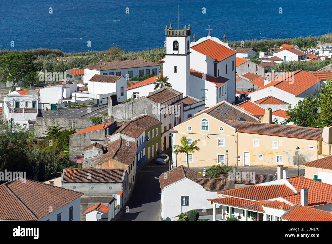 Blick auf Feteiras, Sao Miguel, Azoren, Portugal Stockfoto