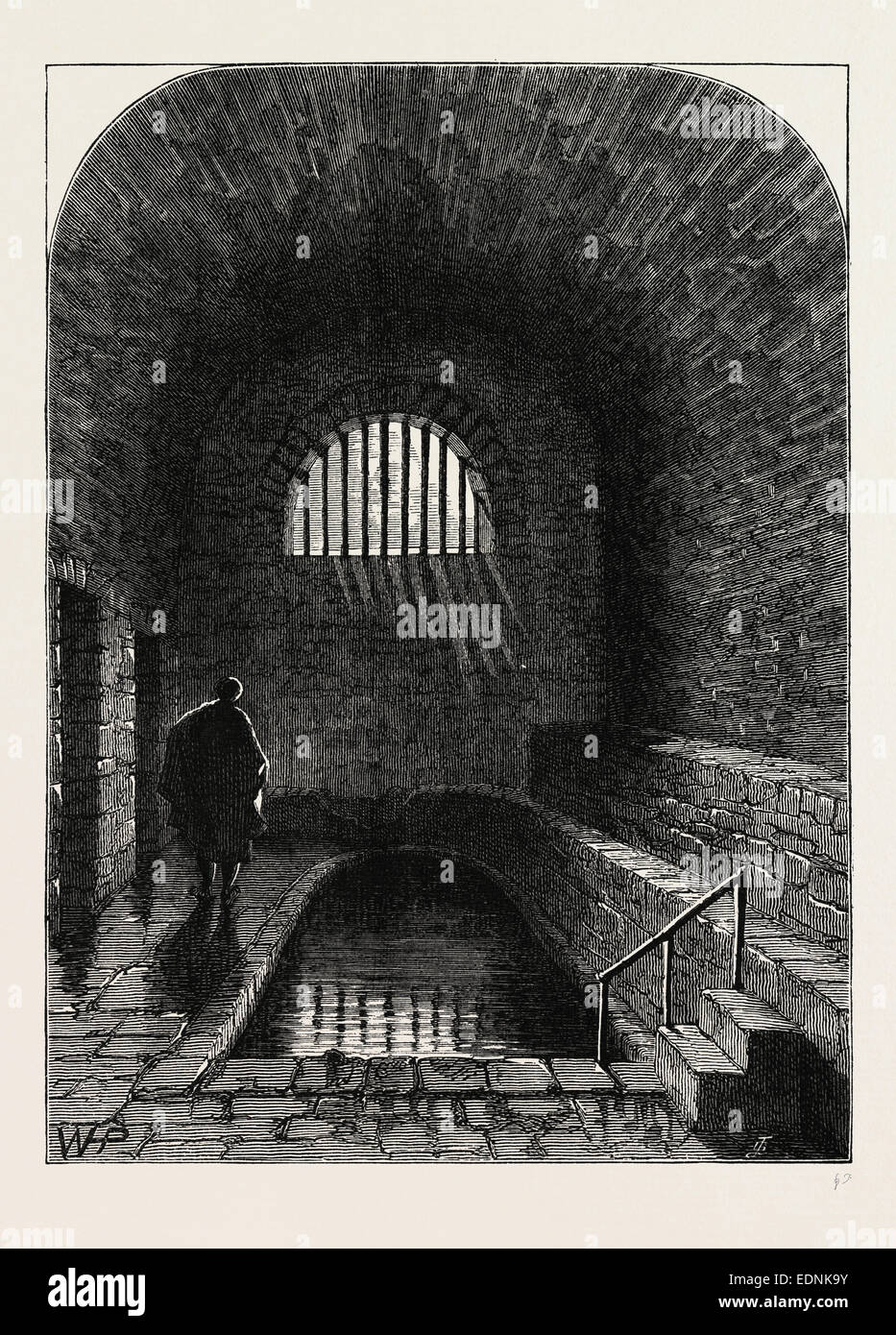 ALTE RÖMISCHE BAD, STRANG LANE. London, UK, 19. Jahrhundert Gravur Stockfoto