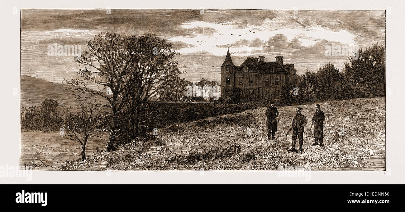 DIE LAND-AGITATION IN IRLAND: RESIDENZ DER HERR BENCE-JONES LISSELANE, CLONAKILTY, COUNTY CORK, 1881 Stockfoto