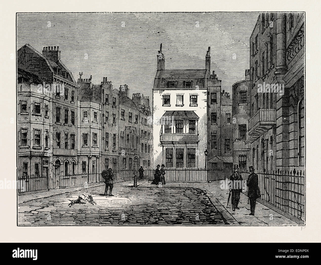 ST. JAMES PLACE. London, UK, 19. Jahrhundert Gravur Stockfoto