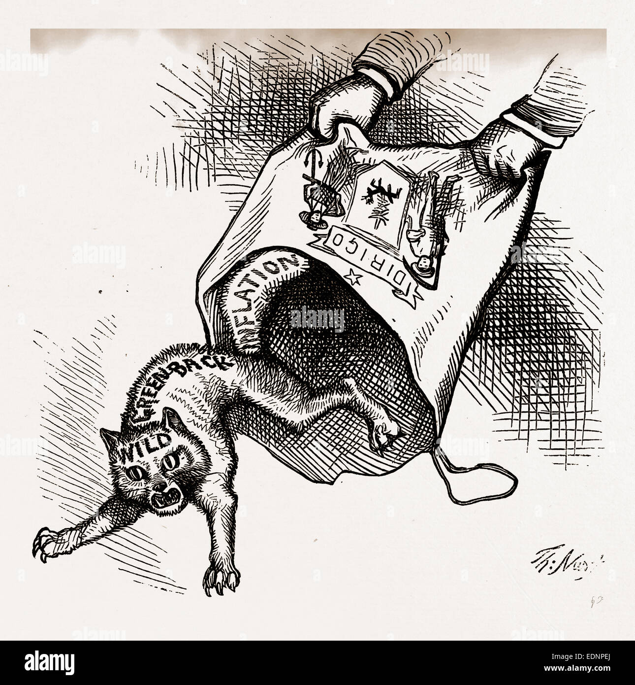 MAIN(E) PREIS. Die Demokraten mussten es auszuleben, 1880, USA, Amerika, 19. Jahrhundert Gravur Stockfoto