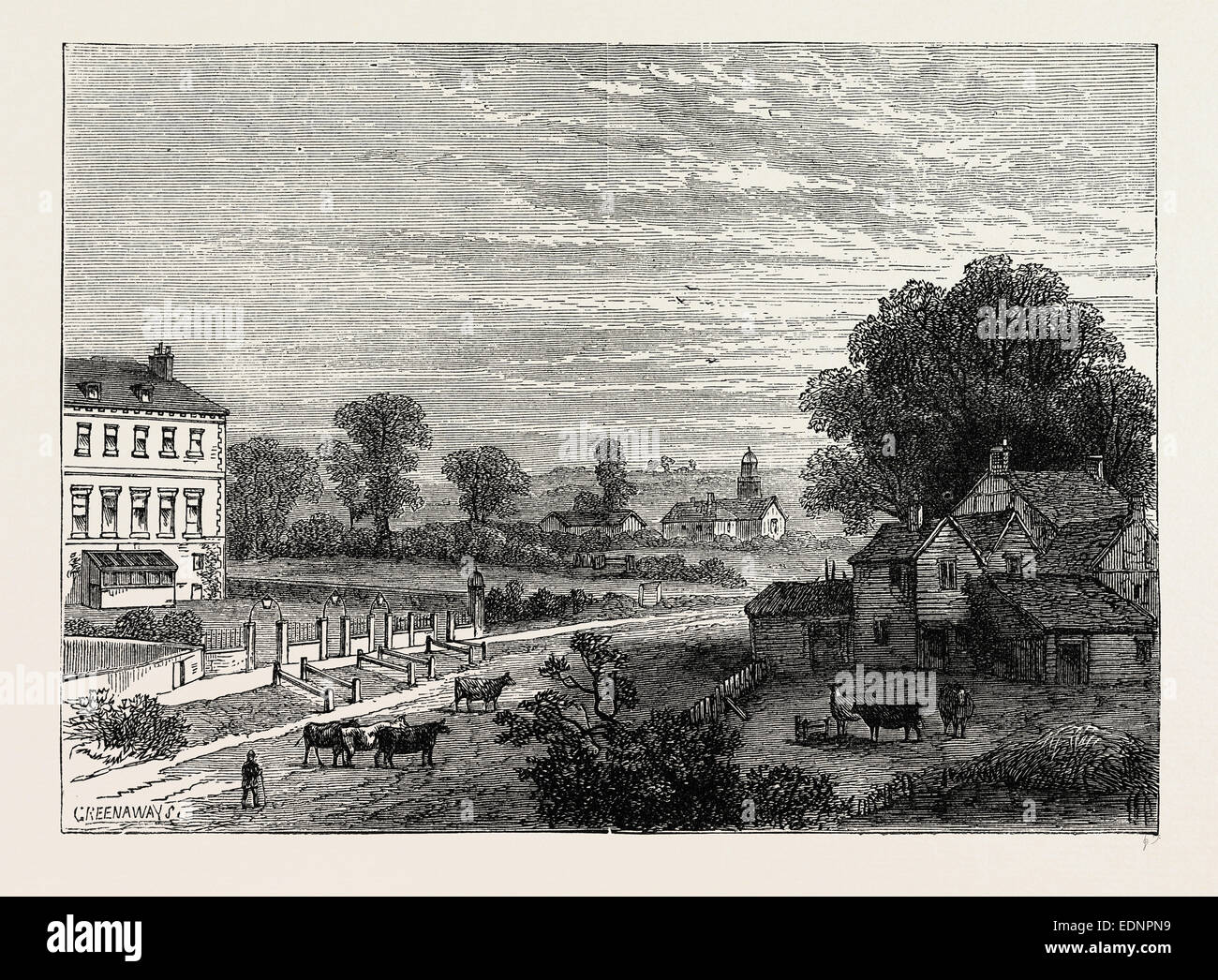 LISSON GRÜN IM ACHTZEHNTEN JAHRHUNDERT. London, UK, 19. Jahrhundert Gravur Stockfoto