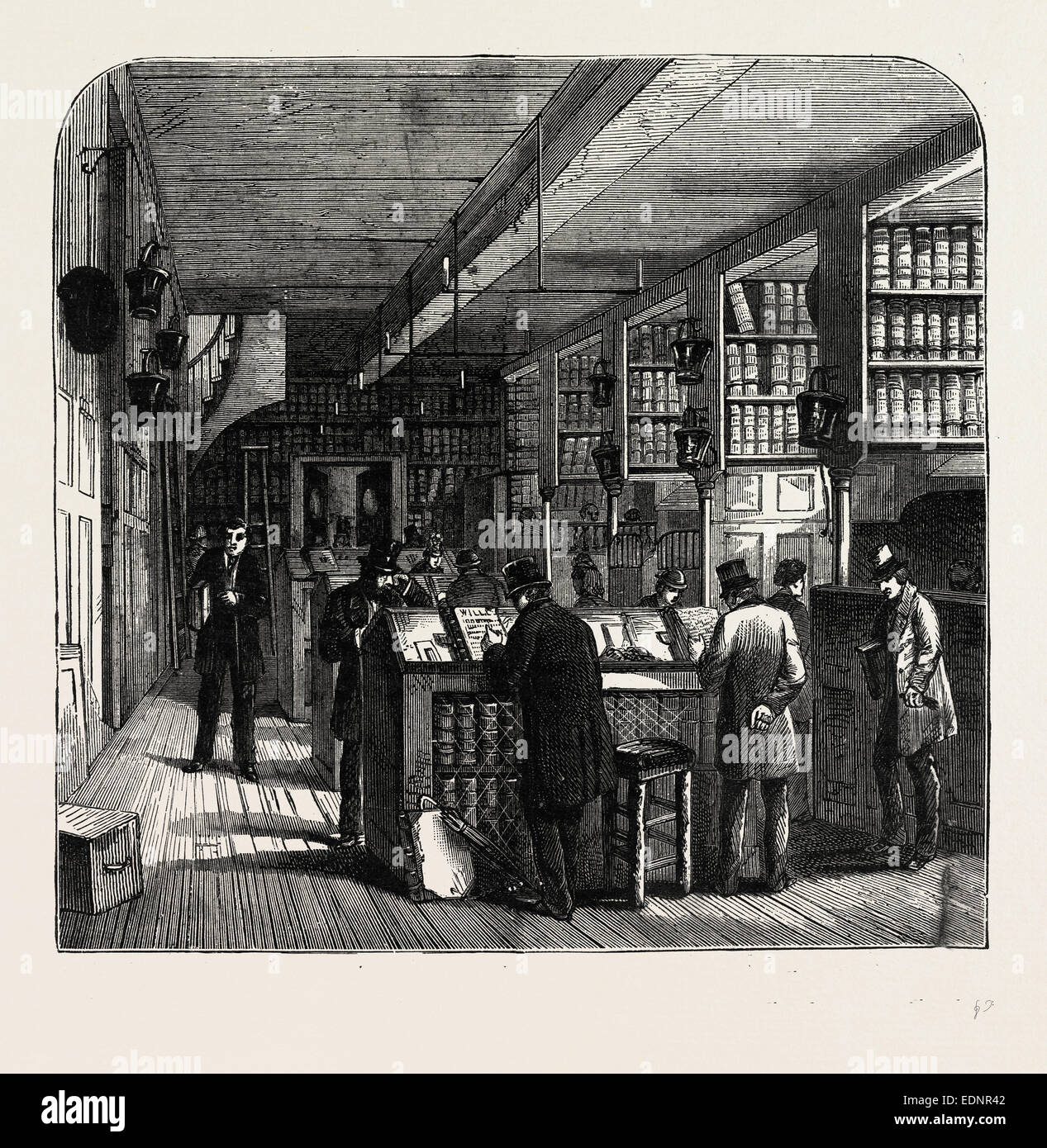 Das Vorrecht Büro, Ärzte Commons, 1860, London, UK, 19. Jahrhundert Gravur Stockfoto