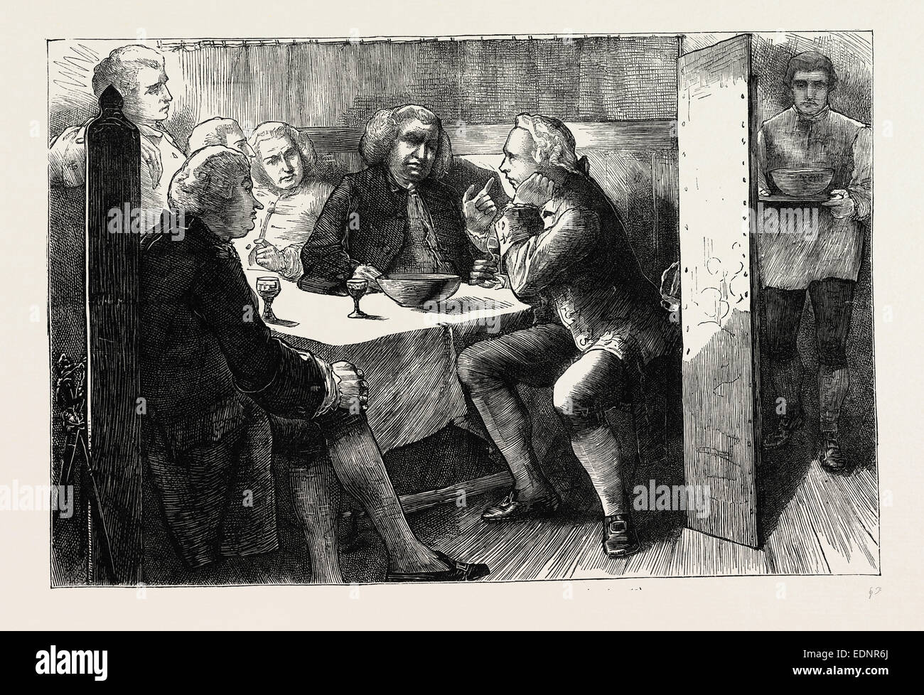 EIN Abend mit DR. JOHNSON in der Mitra, London, UK, 19. Jahrhundert Gravur Stockfoto