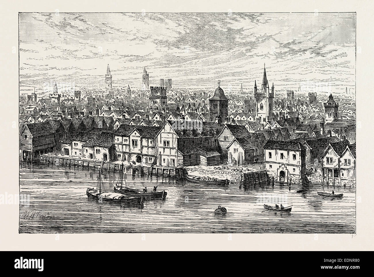 DER STAHL HOF UND NACHBARSCHAFT IM JAHRE 1540. London, UK, 19. Jahrhundert  Gravur Stockfotografie - Alamy
